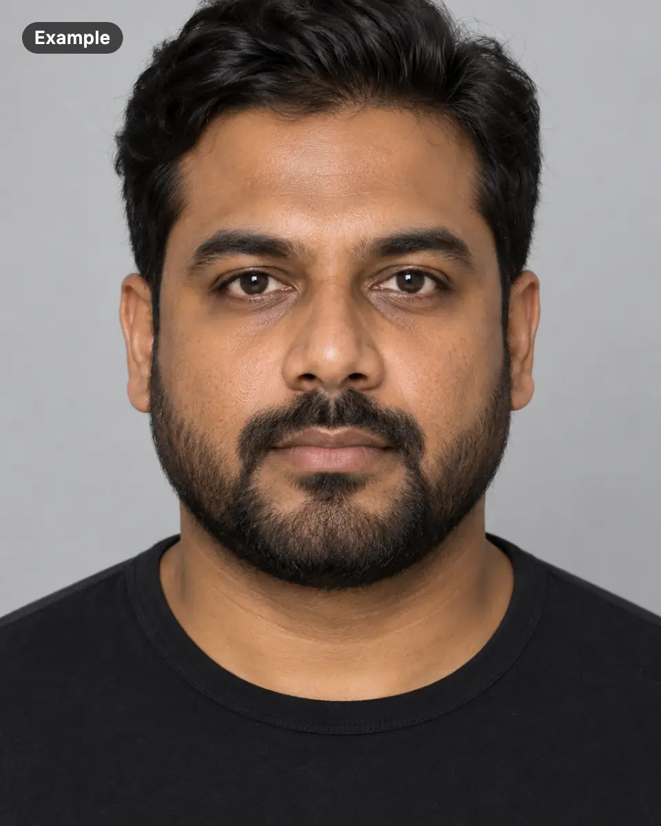 Example: portrait of an AI-generated man, not a real person, facing the camera