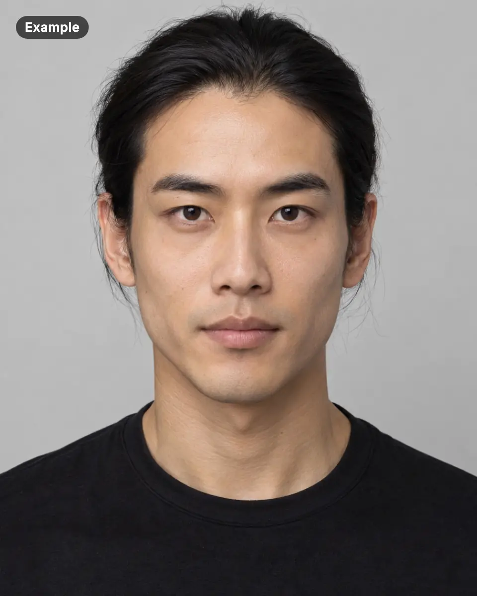 Example: portrait of an AI-generated man, not a real person, facing the camera
